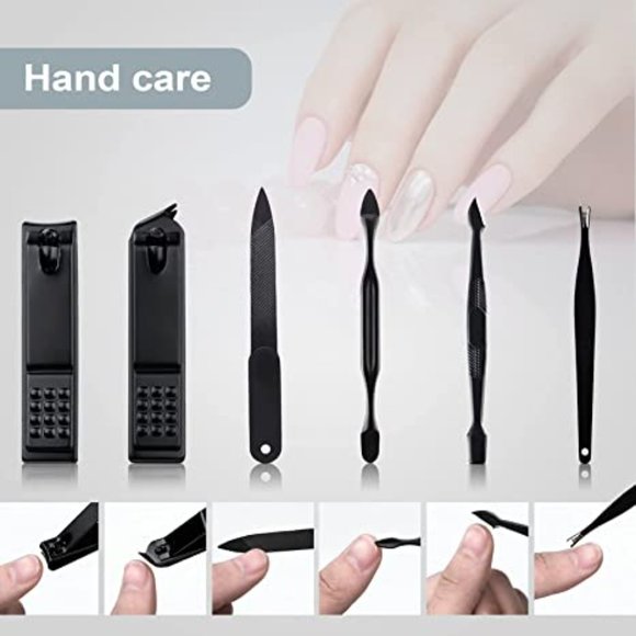 Manicure Set 18Pcs Professional Nail Clippers Kit Pedicure Care Tools - Picture 6 of 6